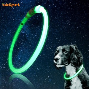Nylon LED sytyttää koiran kauluksen Putkimainen lemmikkikaulakoru leikkaamalla vapaasti